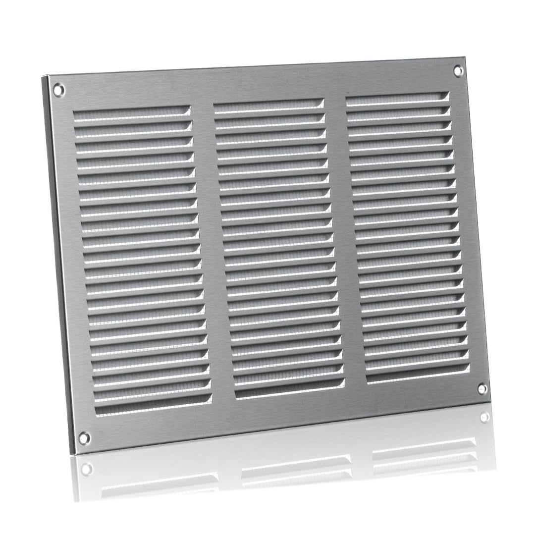 300x200mm / 12x8" inch Stainless Steel Metal Air Vent Grille Cover with Insect Mesh - Ventilation Cover - Image 3