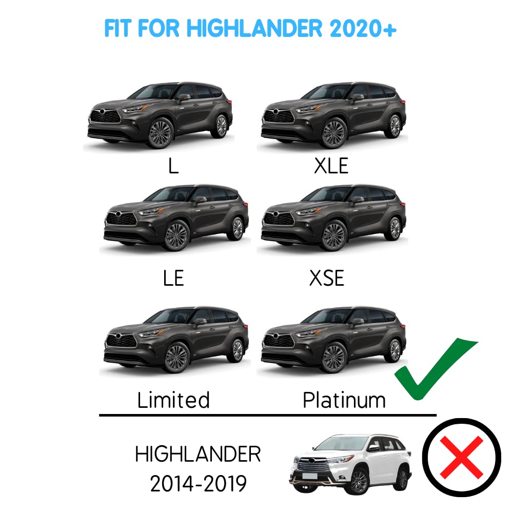 Titopena Running Board Fit for Toyota Highlander UX70 2020-2024 2025 L,LE,XLE,XSE,Limited,Platinum Side Steps Nerf Bars Accessories