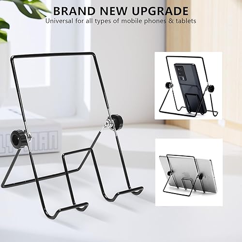 Miniatura 2 de Paquete de 2 soportes plegables para tableta, soporte portátil de metal ajustable, soporte para teléfono móvil, muestra marcos de fotos, libros de
