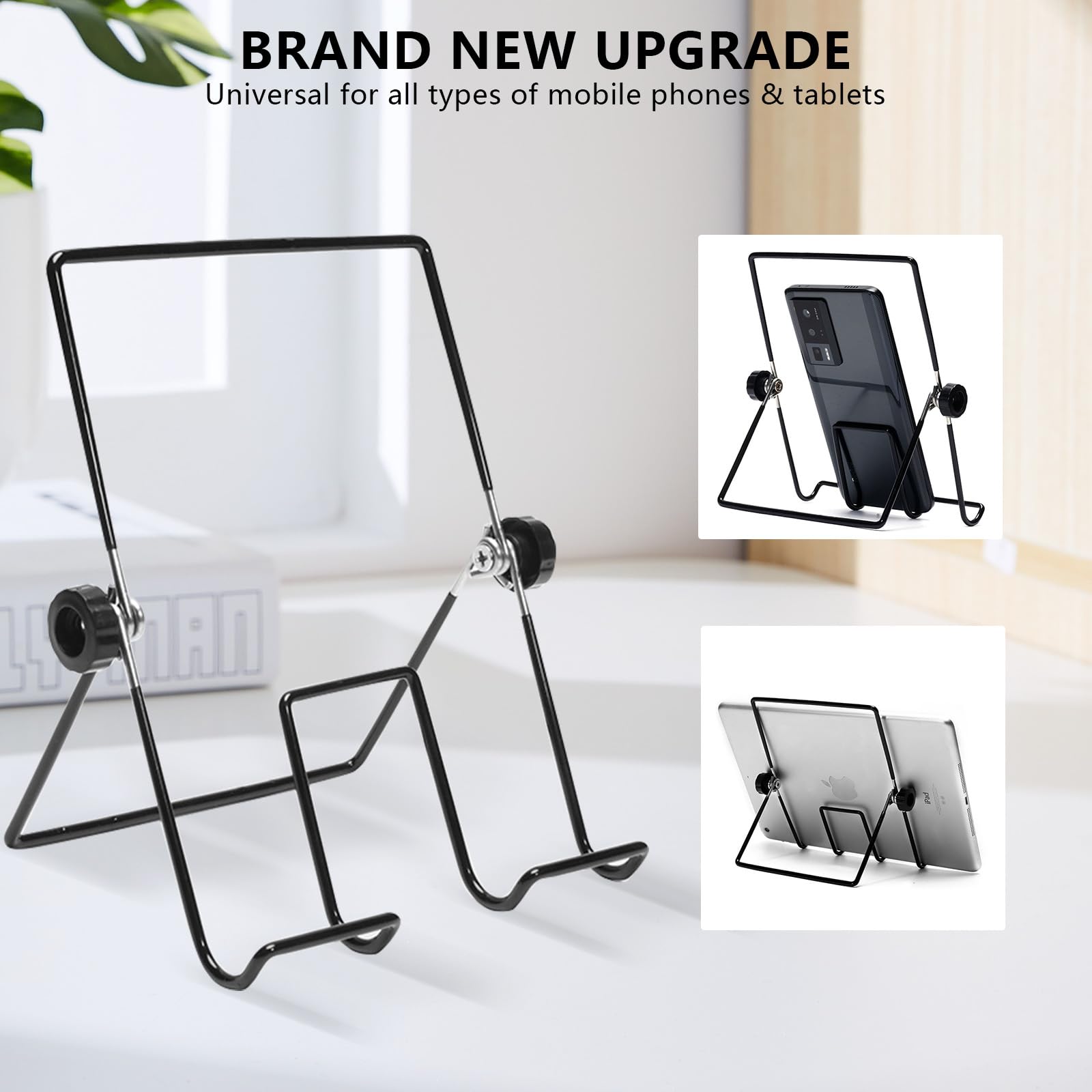 Aitoubil 2 Pack Foldable Tablet Stand,Adjustable Metal Portable Tablet Holder,Mobile Phone Holder,Displays Picture Frames, Photo,Cookbooks, iPad, Sheet Music