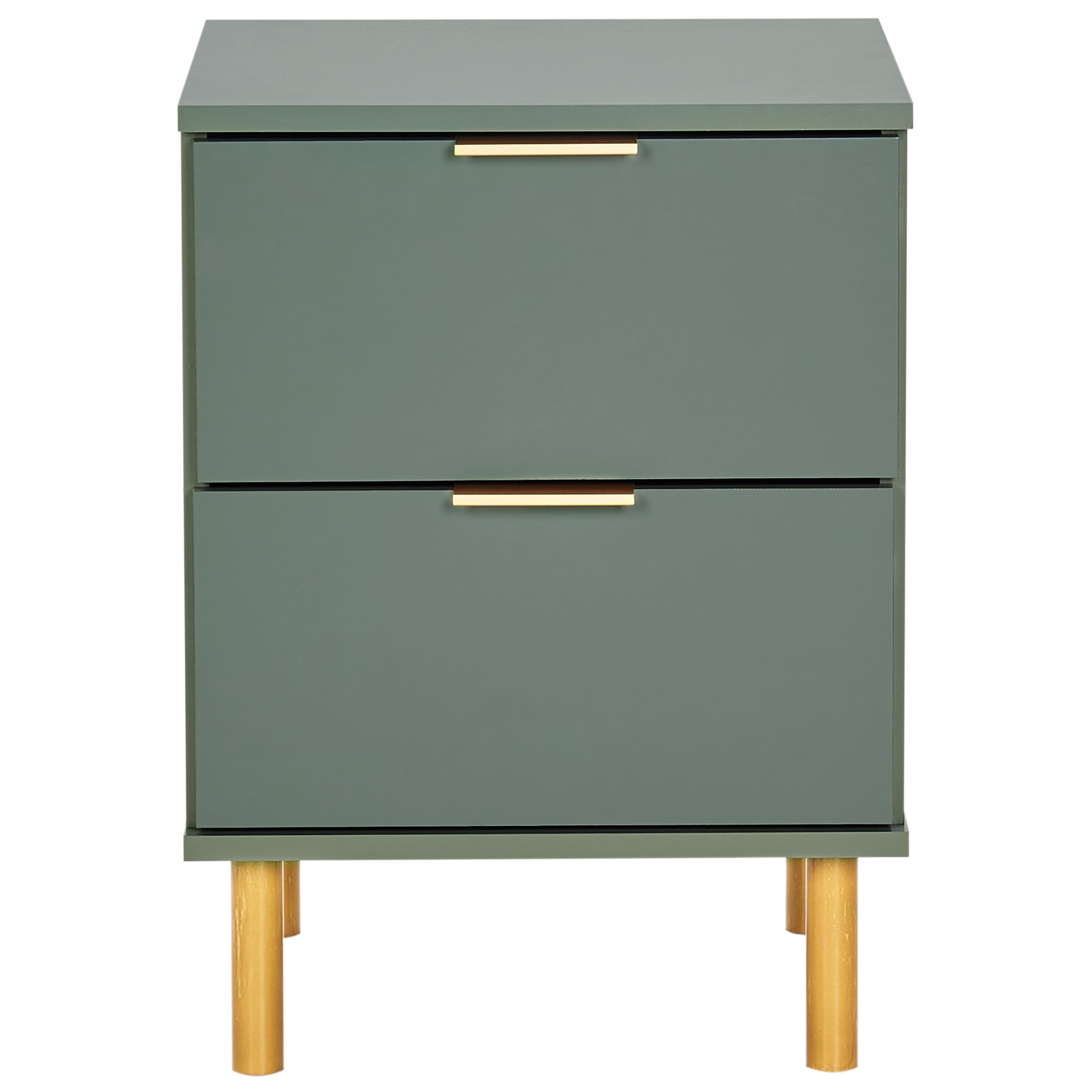 Beliani Comodino con 2 cassetti dettagli verde Oro