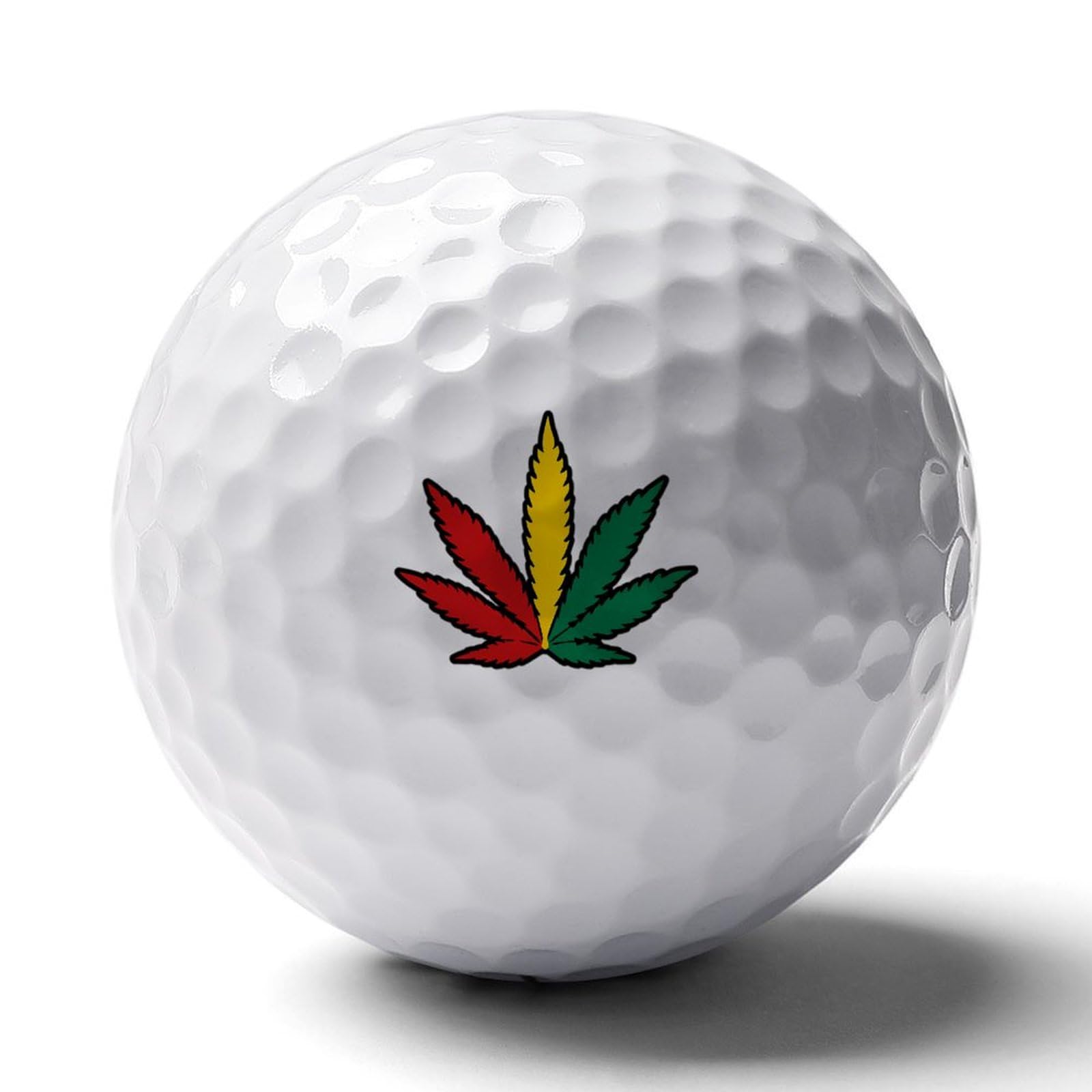 Rasta Weed Personalized Golf Balls Funny Long Distance Practice Golf Ball for Men Women Backyard
