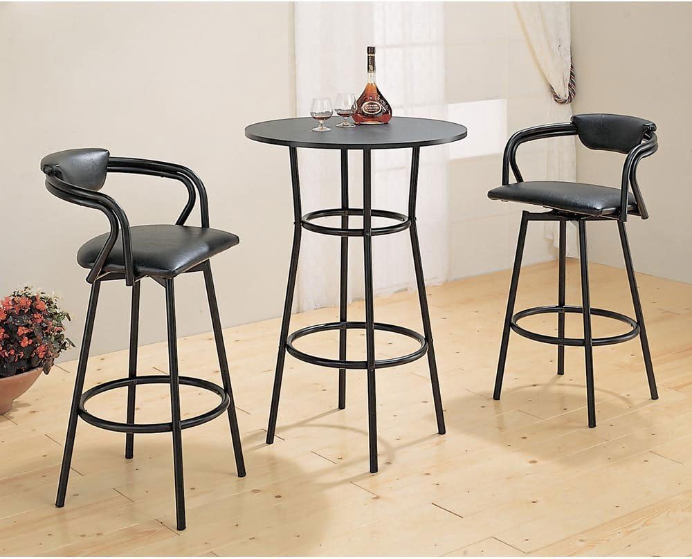 29" Black Metal Swivel Bar Stools (Set of 2) Coaster 2387