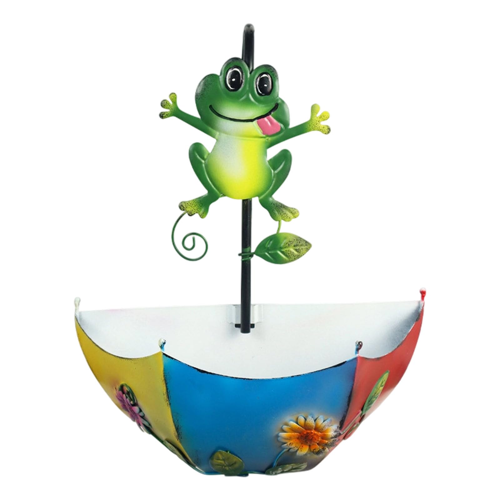 Creative Umbrella Wall Planter for Garden Balcony Porch with Animal Ornaments Iron Hanging Flowerpot Decor Iron Wall Planter with Animal Decoration