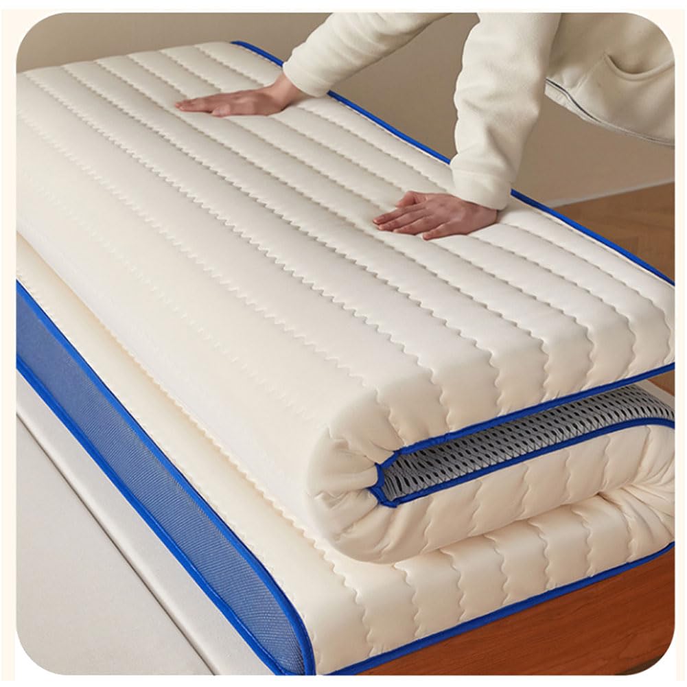 Sobrecolchón Cubrecolchón de Látex, Topper para Colchón de Matrimonio Topper para Colchón Individual Sobrecolchón de Espuma Viscoelástica Memory Foam Blue 135 * 200cm