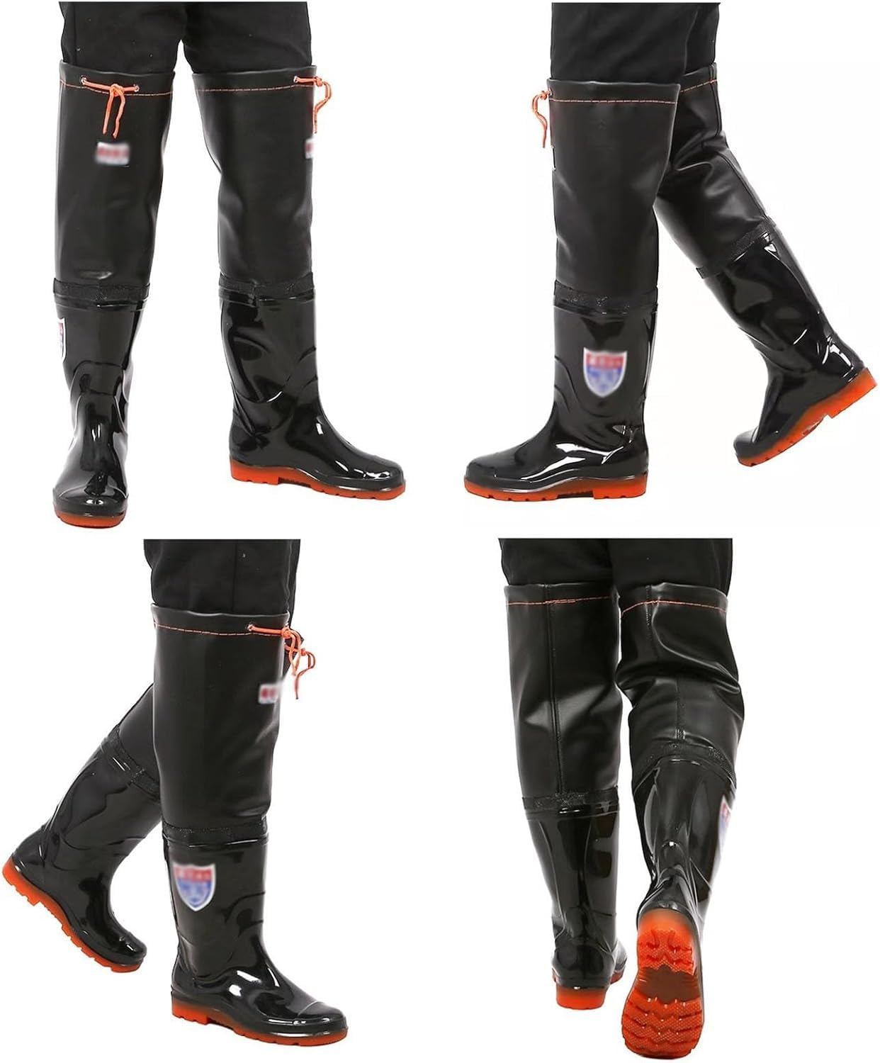 Wodery Lekkie buty do brodzenia, męskie damskie buty myśliwskie z regulowanym ściągaczem i antypoślizgową podeszwą(6 UK)