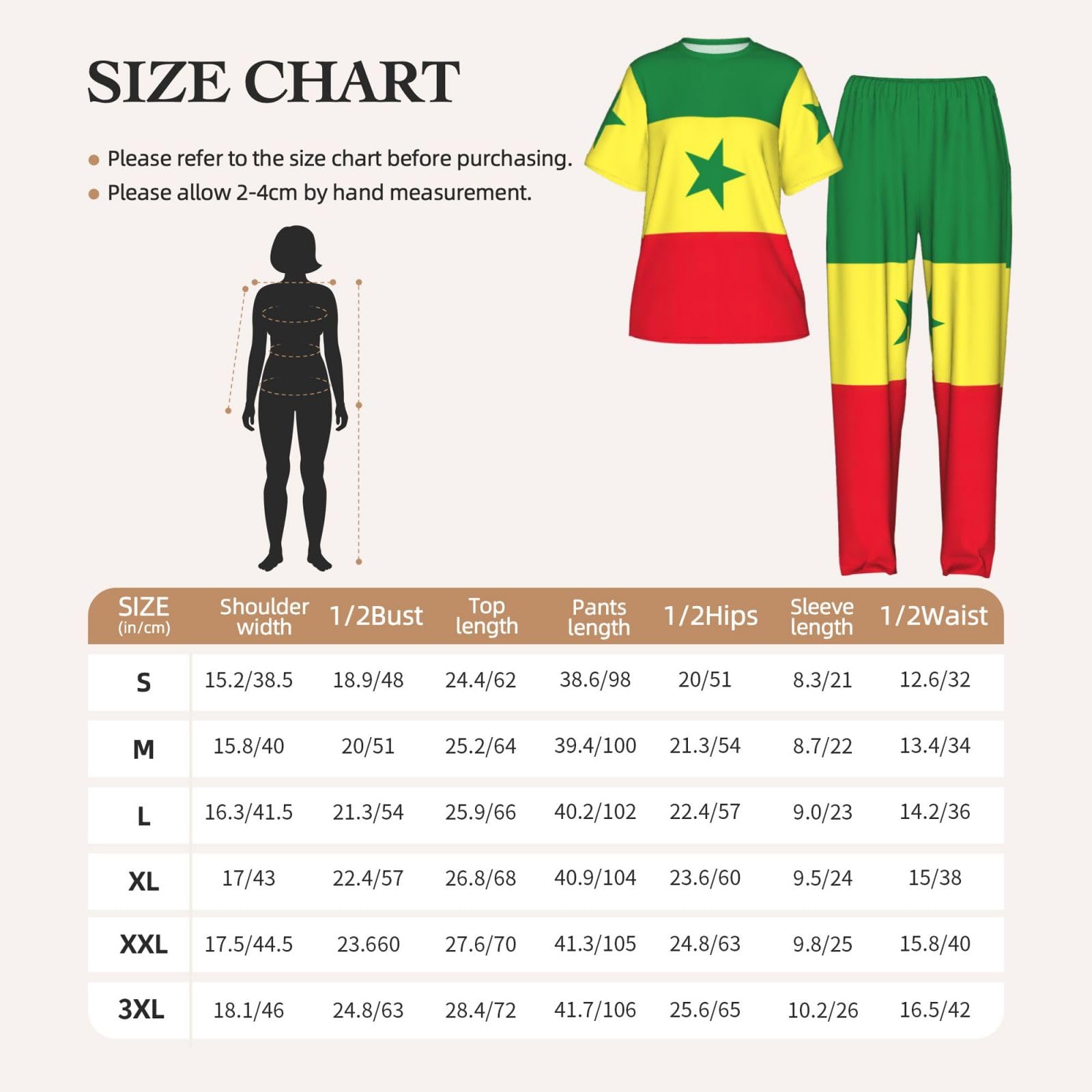 Flaga Senegalu nadruk damska piżama z krótkim rękawem zestaw bielizna nocna lato miękka wygodna domowa bielizna nocna
