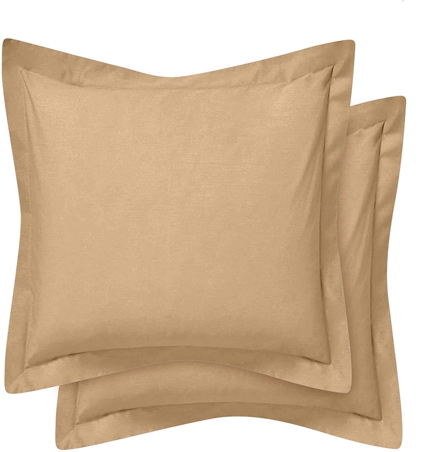 Cotton Metrics Heavy Quality European Square Pillow Shams Set of 2 Taupe 600TC 100% Organic Cotton Euro Pillow Shams 24x24 Pillow Cover, Cushion Cover Euro Size (Euro 24x24, Taupe)