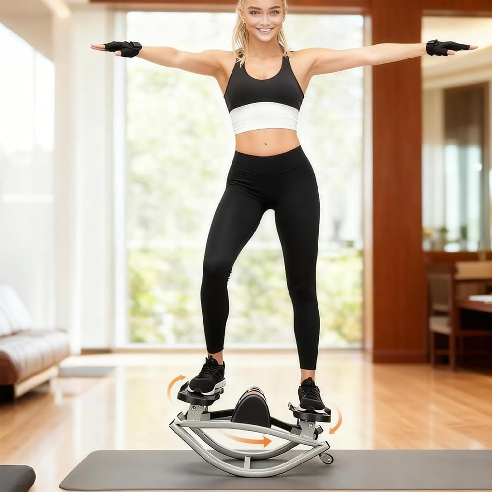 Rock Stepper de lado a lado, mecedora para hacer ejercicio en casa, con pantalla digital, máquina de entrenamiento para piernas y glúteos, mini The Rock Stepper para el hogar, apartamento, oficina