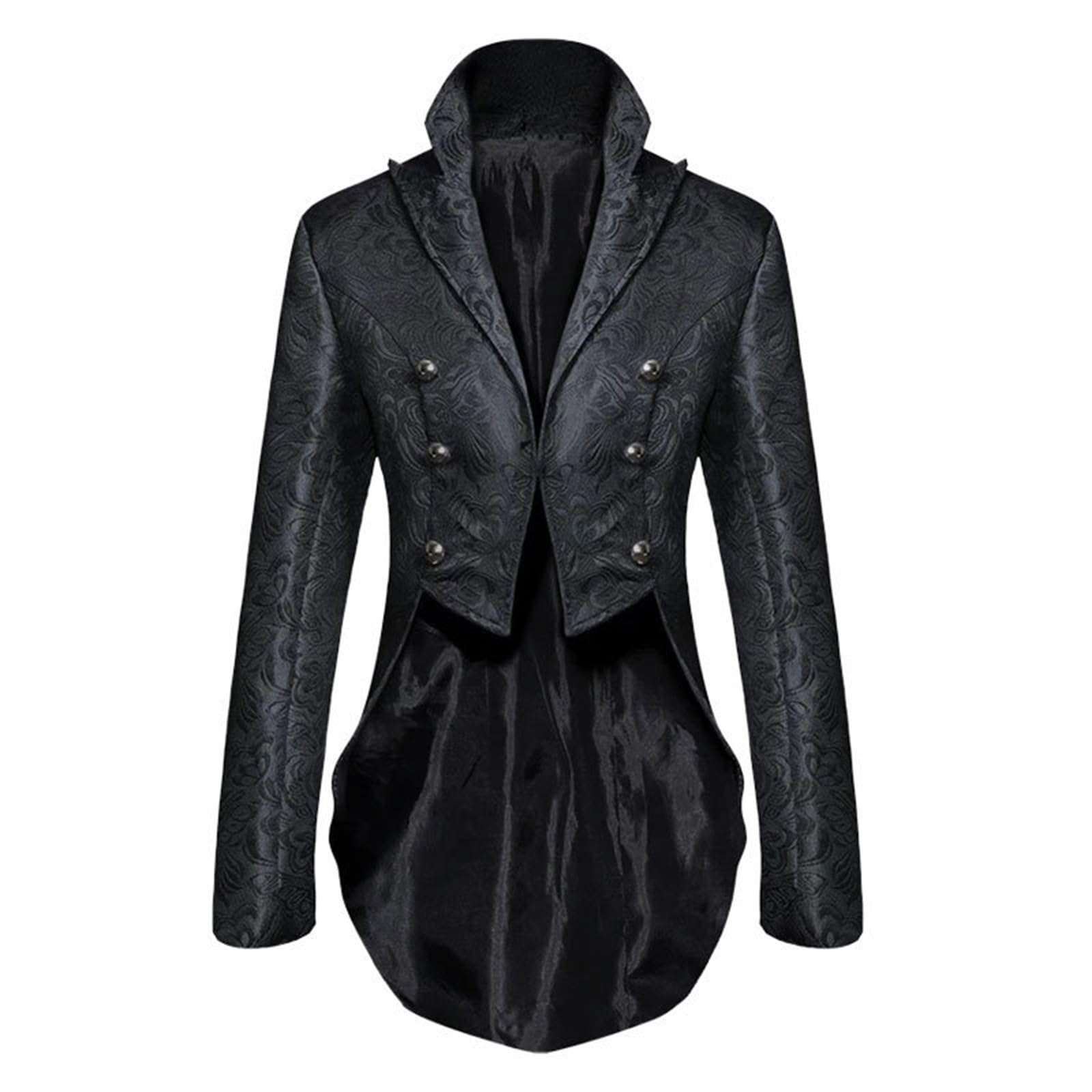 Frac medieval para hombre en negro uniforme gotico victoriano 7
