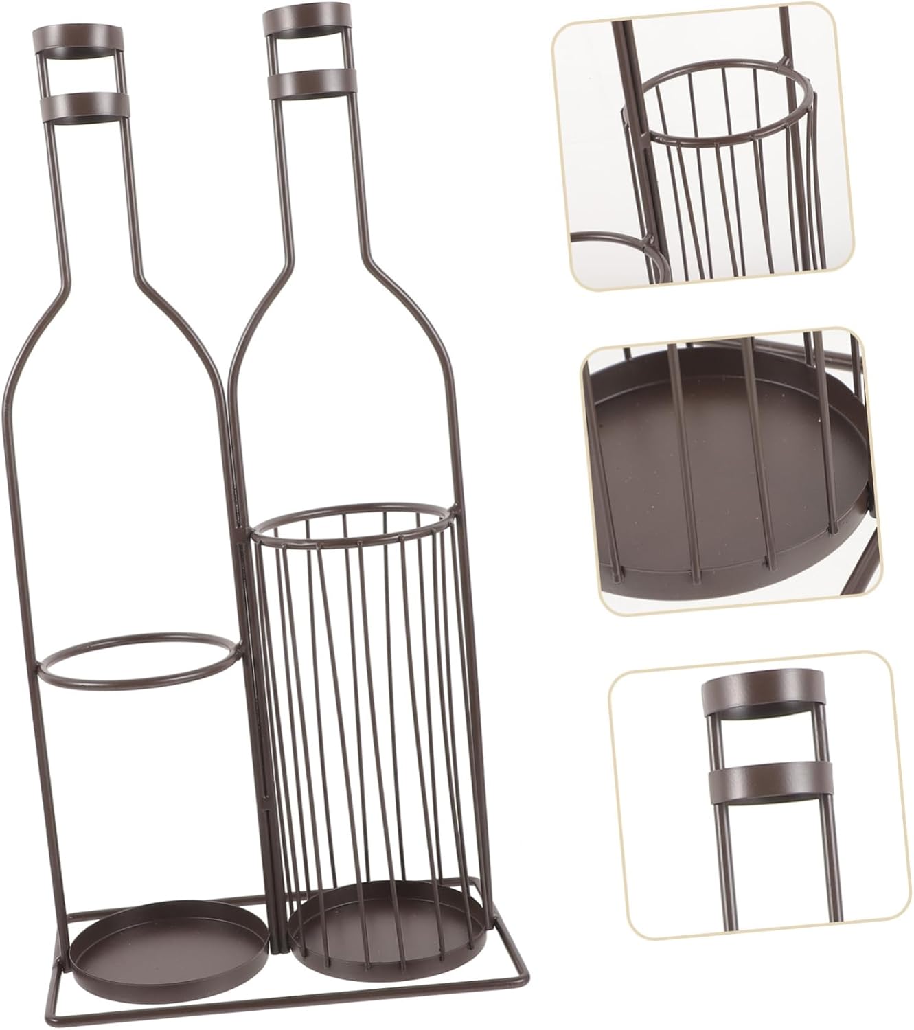 Metal Wine Rack and Cork Holder Elegant Wine Display Stand for Home Bar Design and Corks