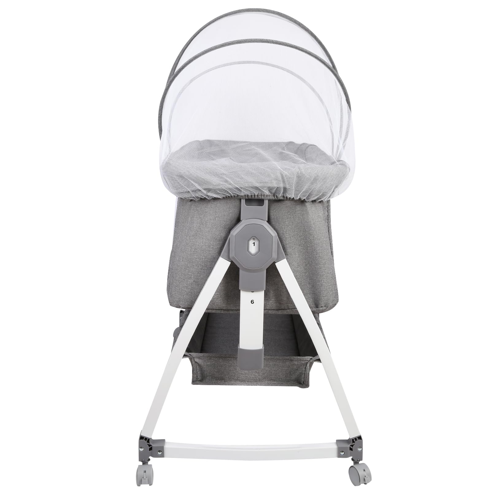 HUOLE Cuna 3 en 1 hasta 30 kg, Cuna de colecho, Cuna Mecedora, Ajuste de Altura e inclinación del colchón, 4 Ruedas con Freno, Colchón Ergonómico, Bolsa-80 * 40 * 100-115cm-lino