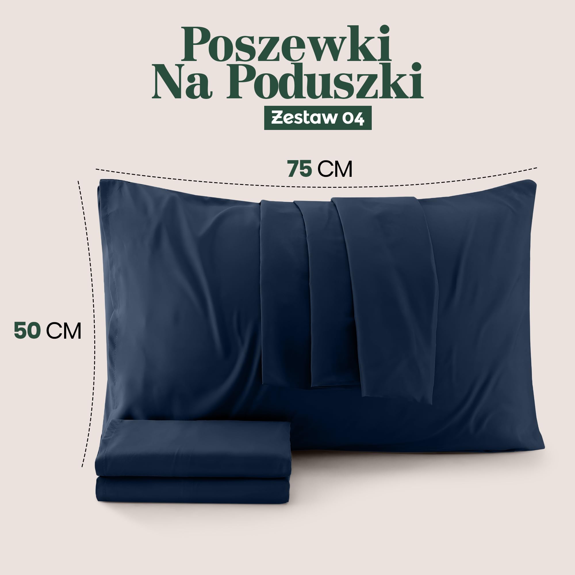 Utopia Bedding - Poszewka Na Poduszkę 50 x 75 cm - Zestaw 4-100% Poliester - Miękka Szczotkowana Mikrofibra - Poszewki Odporne Na Kurczenie I Blaknięcie - Granatowy