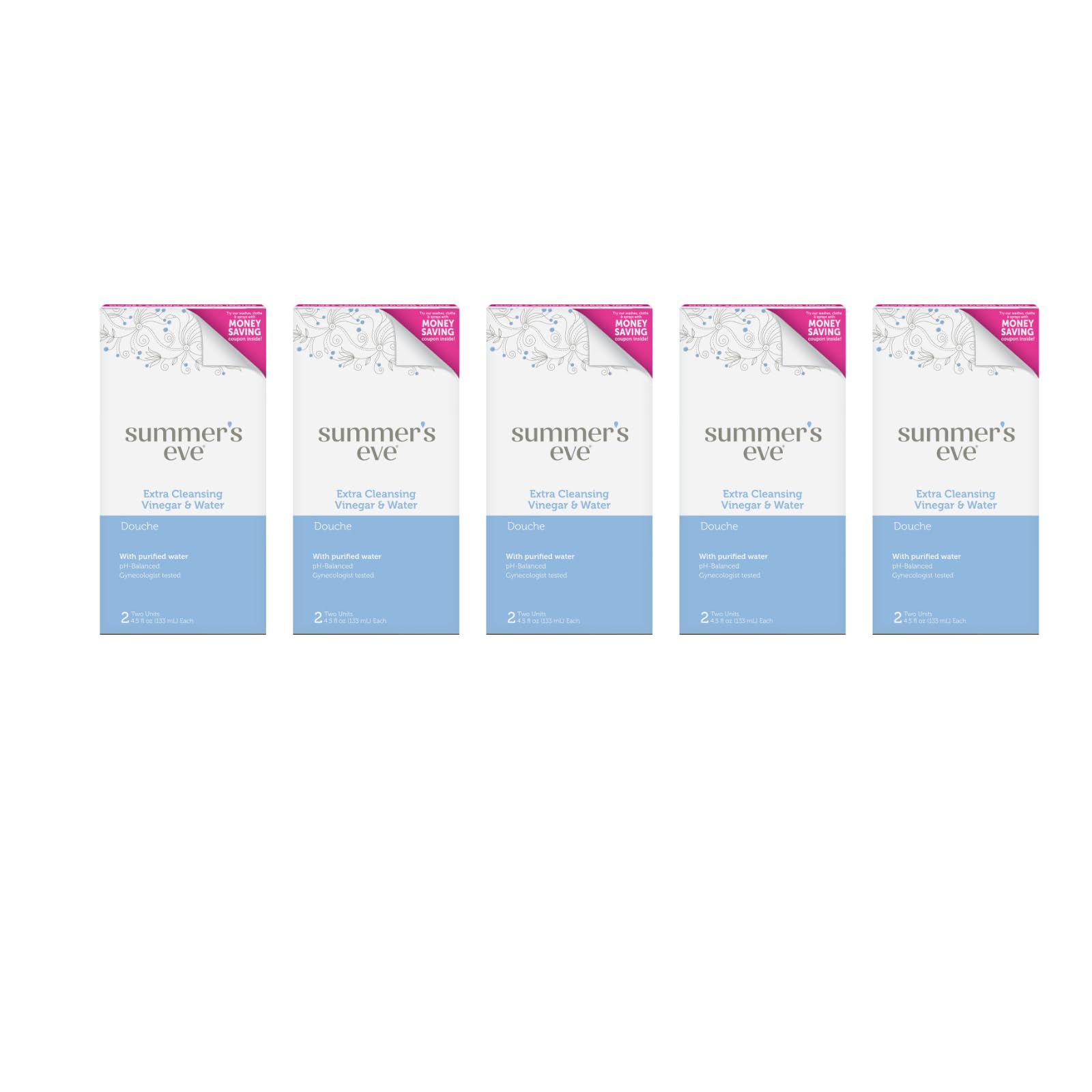 Summer's Eve Extra Cleansing Vinegar & Water Douche 2 Each (Pack of 5)