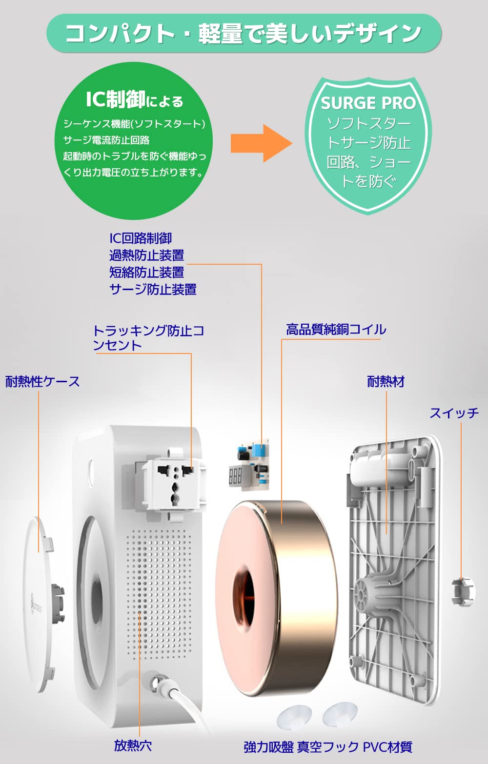 Amazon.co.jp: Yinleader 変圧器 2000W アップトランス 海外電気製品を