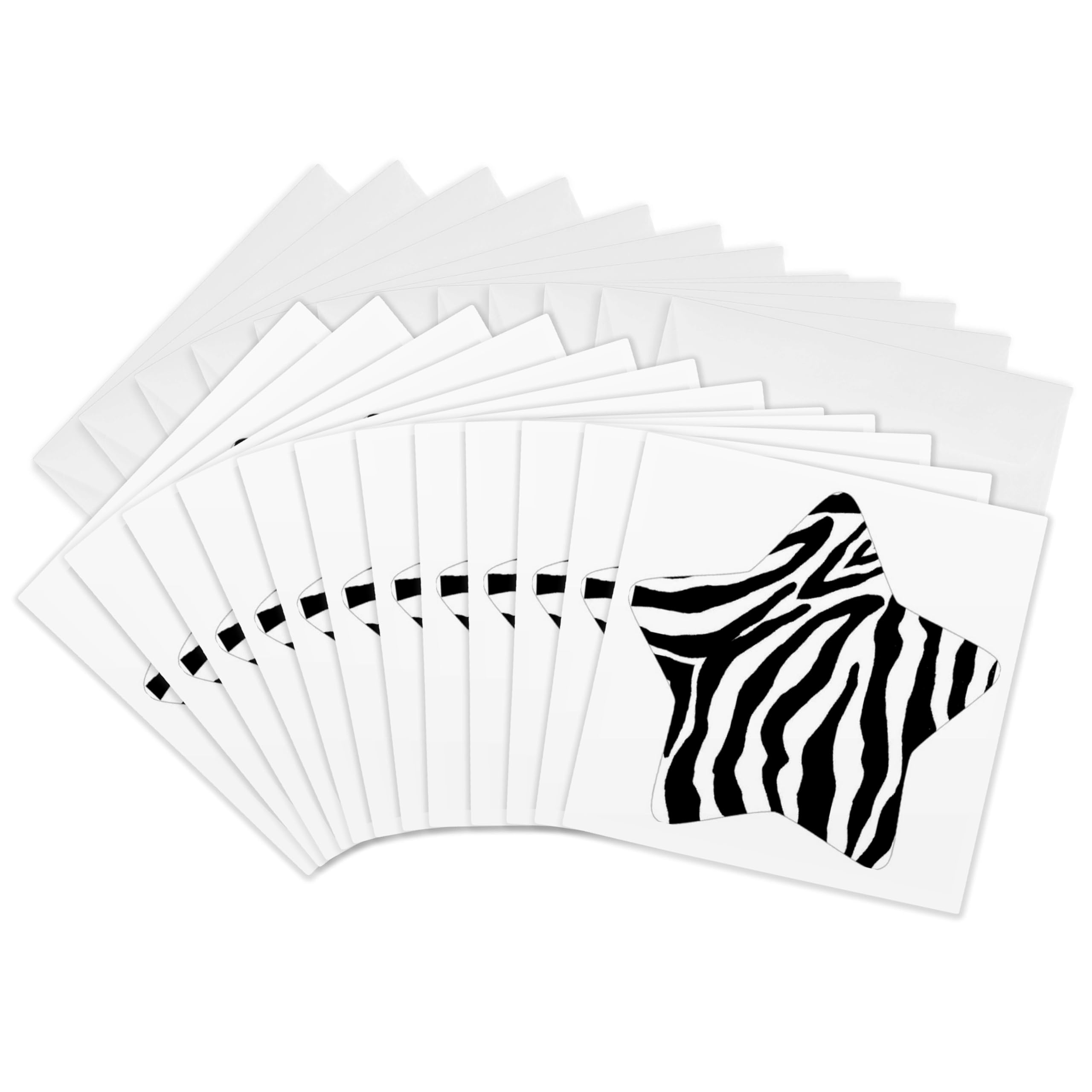 3Drose Shining Star Zebra Print - Greeting Cards, 6 by 6-inches, Set of 12 (gc_26126_2)