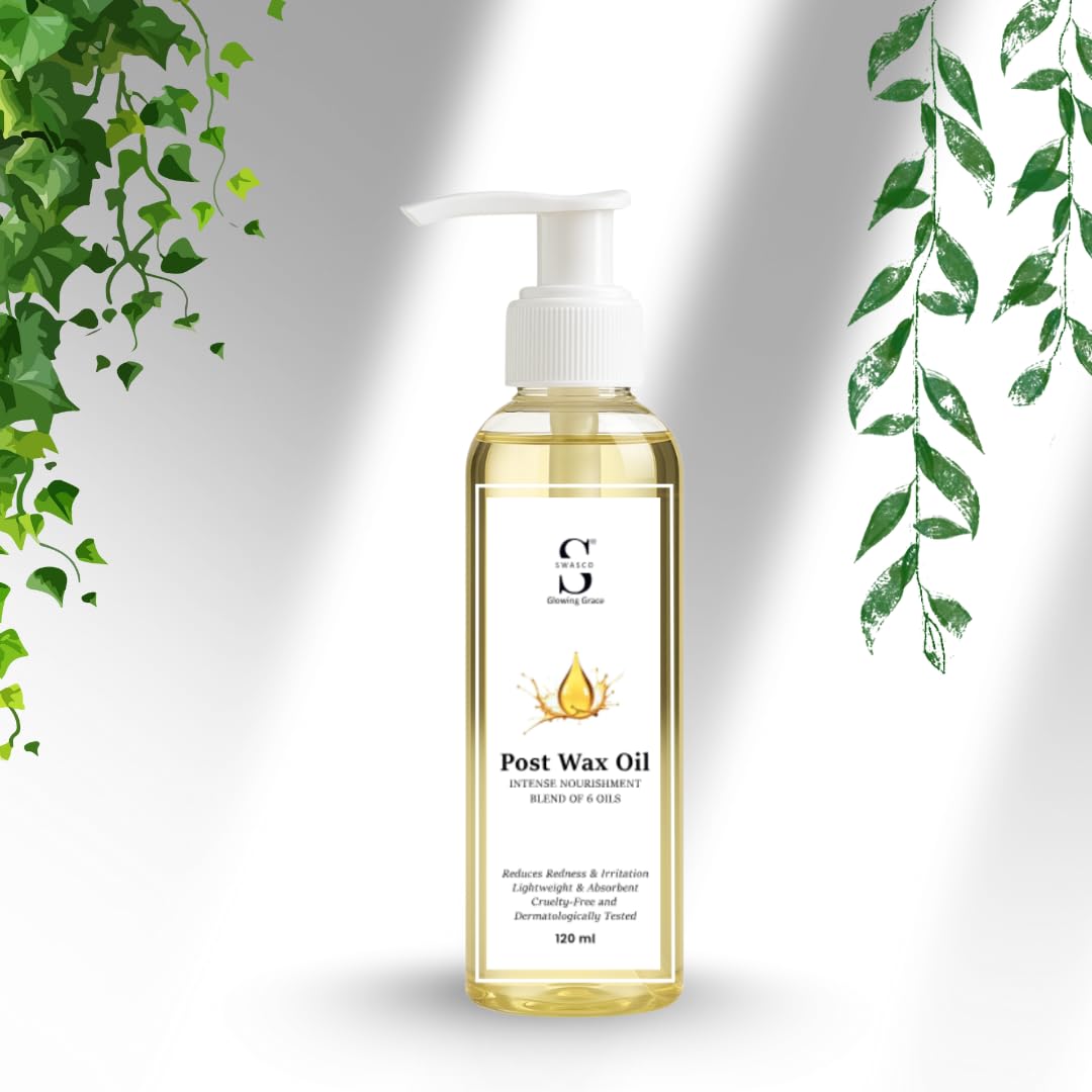 Swasco After Wax Massage Oil with Blend of 6 Nourishing Oils | Soothes & Hydrates Skin | Lightweight, Non-Sticky | Reduces Redness, Irritation & Bumps | Nourishes & Moisturizes skin Post Wax 120 ml 3