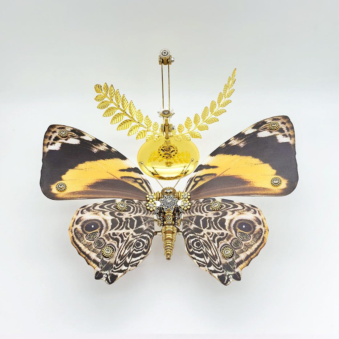 Generic Rompecabezas de metal 3D para adultos, kit de montaje de mariposa de ojo de pavo real steampunk con soporte, rompecabezas mecánico 3D, adorno de insectos, perfecto 2024 (más de 100 piezas)