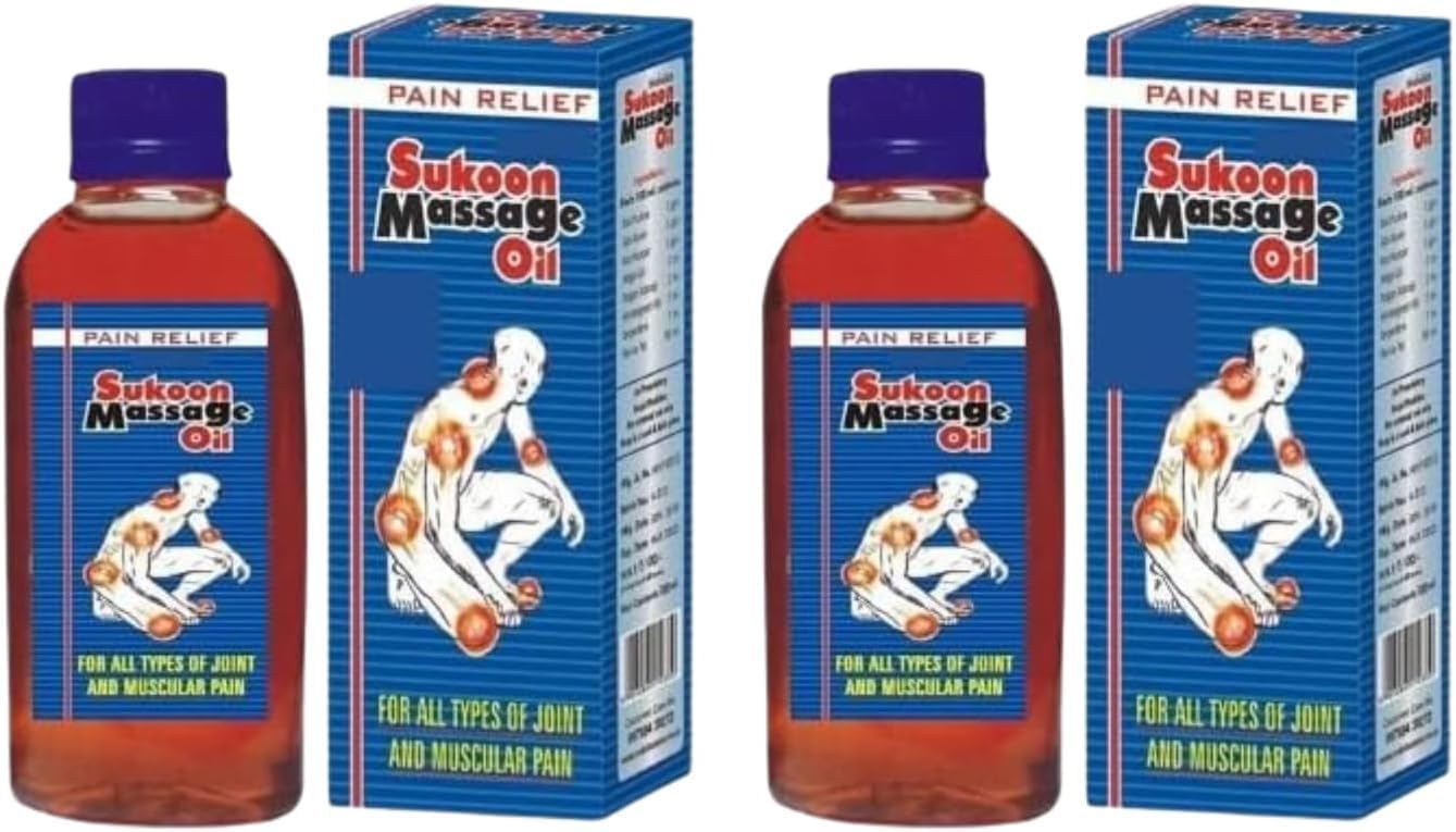 DS 6.76Fl Oz / 200Ml 100% Sukoon Massage Oil (100Ml Each), Pack of 2