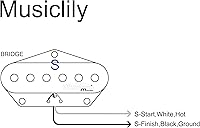 Vista 3 de Pastilla de puente Wilkinson WOVT de bajo Gauss Vintage Nashville cerámica para guitarra eléctrica estilo Tele, negra