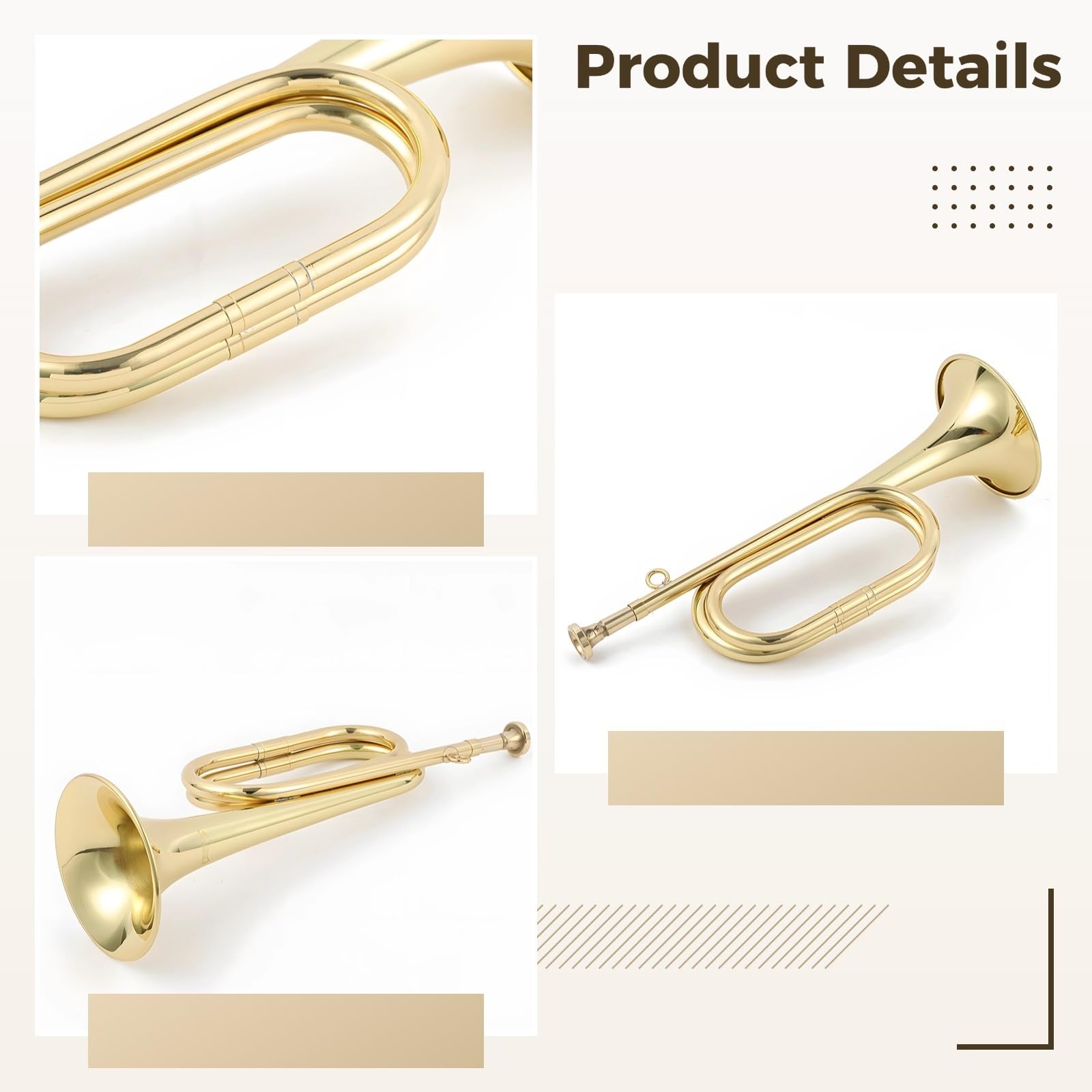 C Messing-Trompete für angehende Musiker, kompaktes 32,8 cm Design, klarer Klang, perfekt für Bands und Ensembles