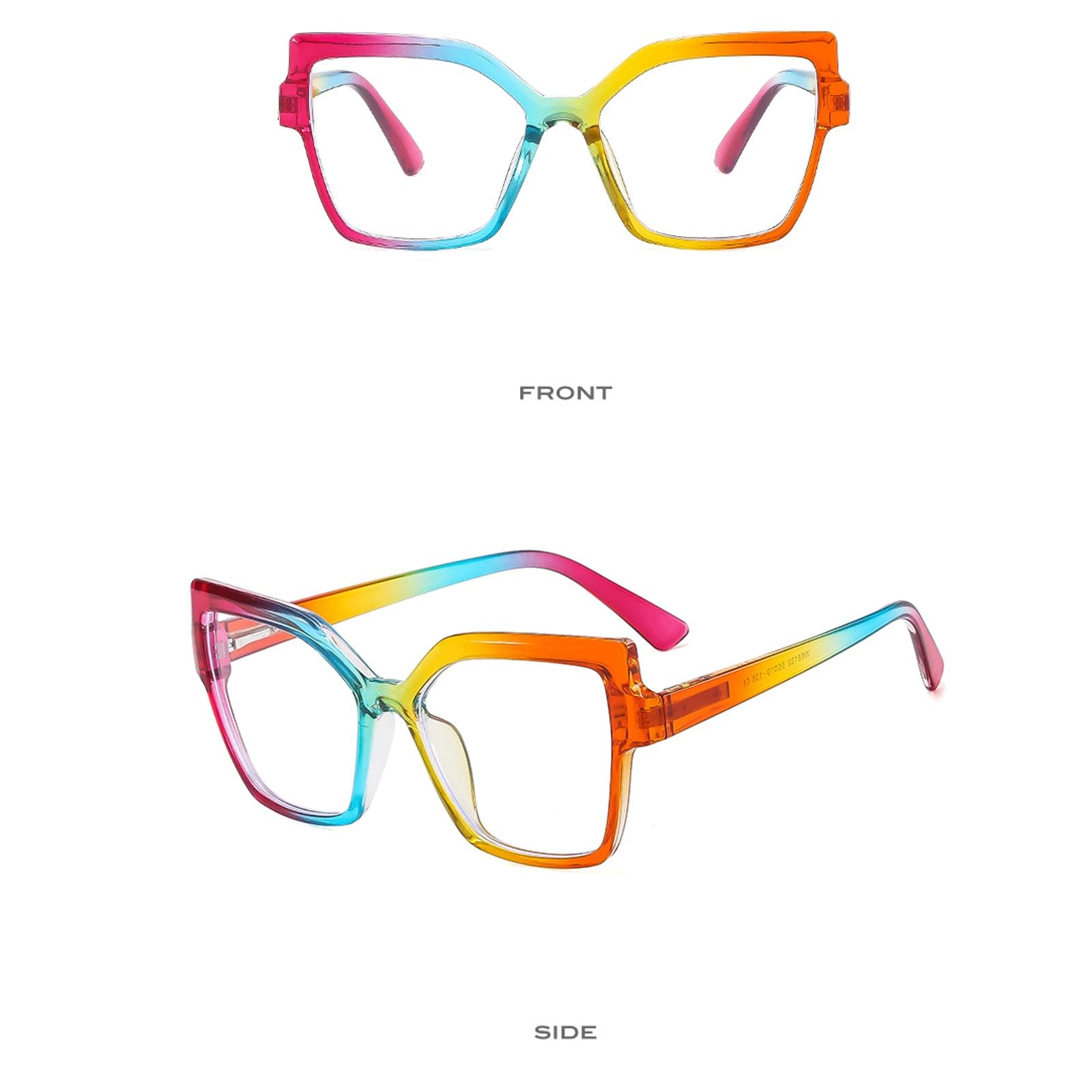 Monturas de Gafas Retro Anteojos Grandes sin Receta | Gafas con lentes de PC for computadora, gafas de lectura de borde completo, unisex(C1 Black)