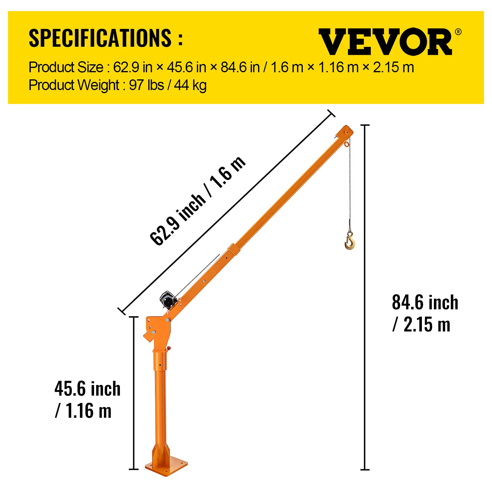 Buy VEVOR Truck Crane Frame, Truck Bed Crane Frame with Adjustable