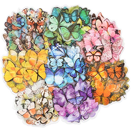 Knaid Butterfly Stickers Set (320 Pieces) Transparent Colorful Butterflies Resin Stickers Decals For Nature Scrapbook Supplies Junk Journal Bullet Journals Planners Laptops Paper Crafts #TOP10