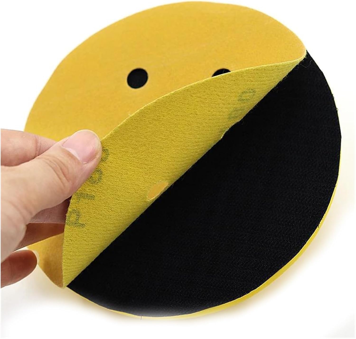 Fast Mover Tools Bloc de ponçage rond à main, 150 mm, crochet et boucle, jaune
