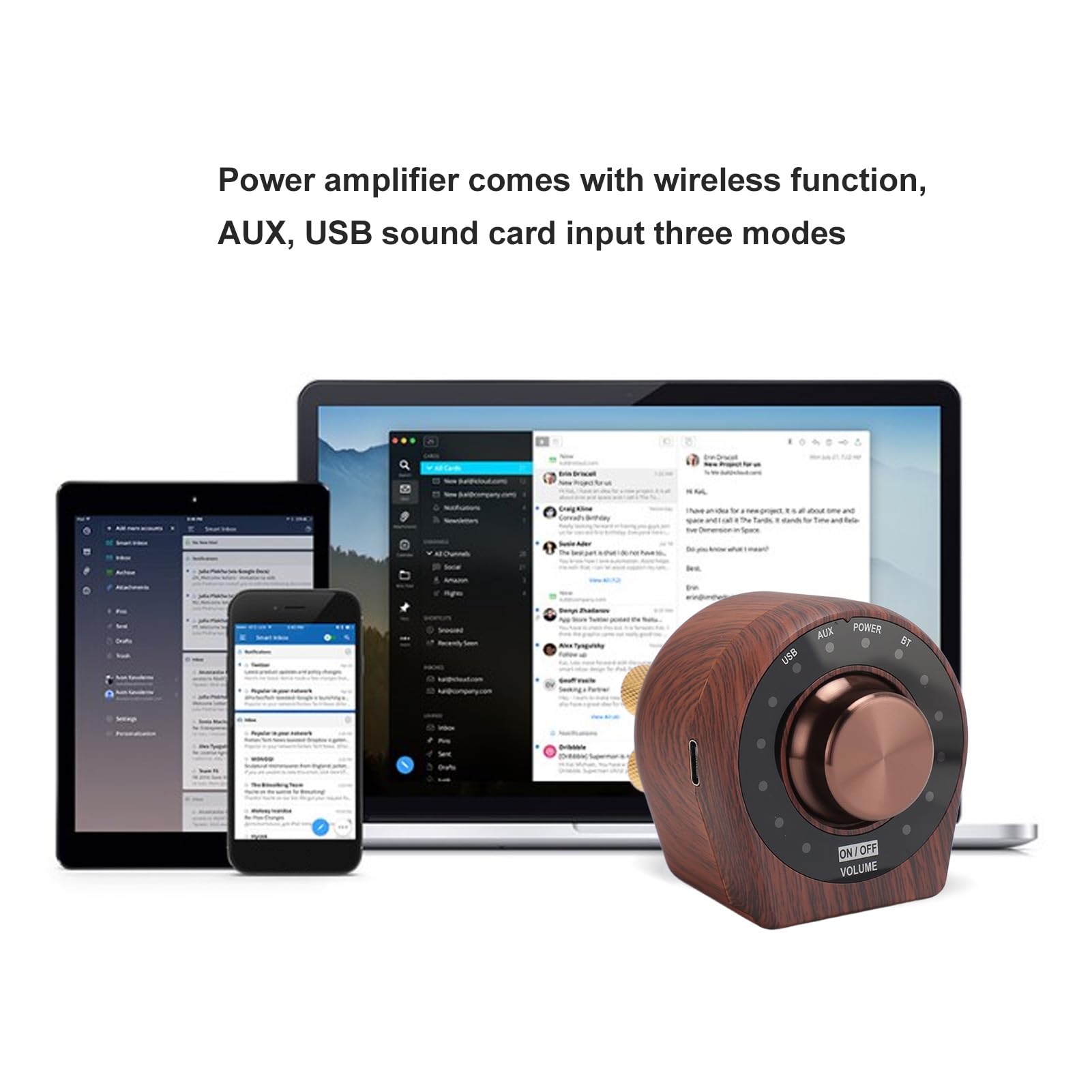 Bluetooth 5.0 Small Amplifier, 100W X 2 Compact Design