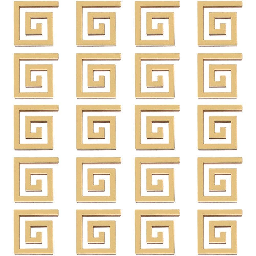 Sanfly Gold 20Pcs Frame Acrylic Mirror Wall Decals Wall Stickers Diy Building Border Mirror Decals For Home Decoration