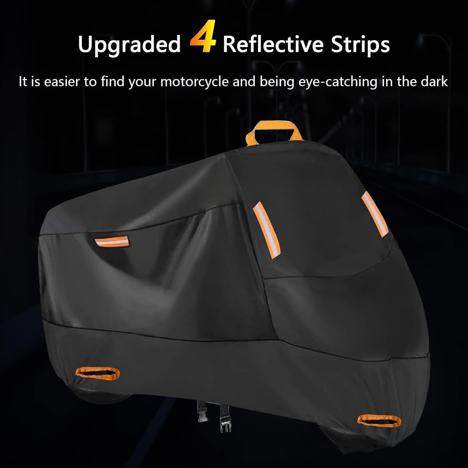 Motorradabdeckung Für Suzuki GS-500F 2001-2007 | 300D wasserdicht, reißfeste Motorradplane, winddichte Klickverschlüsse, Reflektorstreifen, Reißfestigkeit, Allwetterschutz