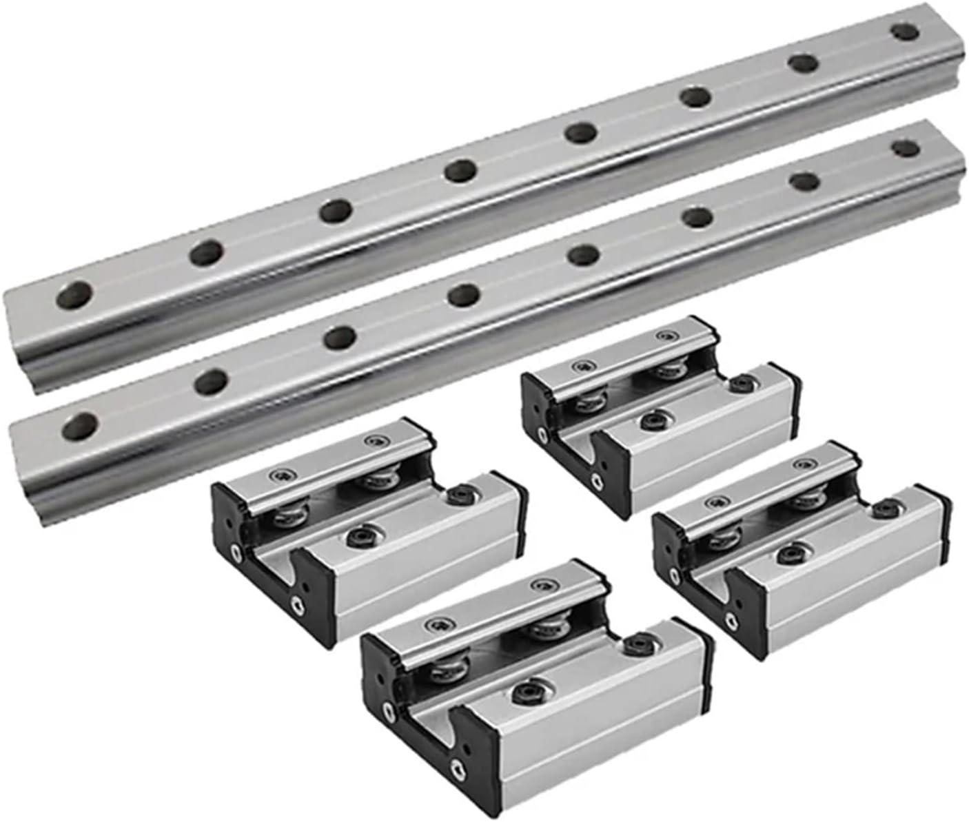 External Dual-Axis Linear Guide Rail Square Track Roller Slide LGD6+4 -Wheel Slider Length 1200-2500mm(2 LGD6 4 LGD6-60L-4,2050mm)