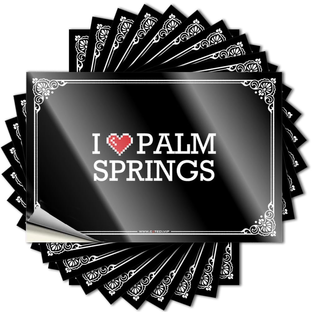 Quote Garage Stuff for Guys Peel and Stick - I Love Palm Springs Garage Core Waterproof Vinyl for Silicone(12X18CM)