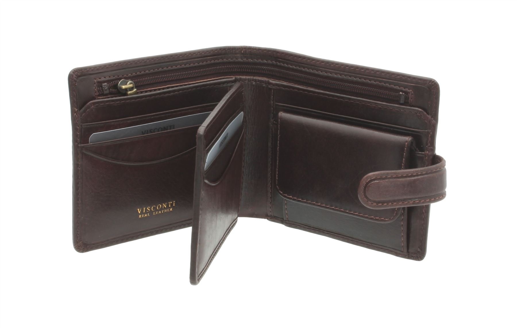 VISCONTI Tuscany Collection Arezzo Leather Wallet with RFID Protection TSC42 Brown