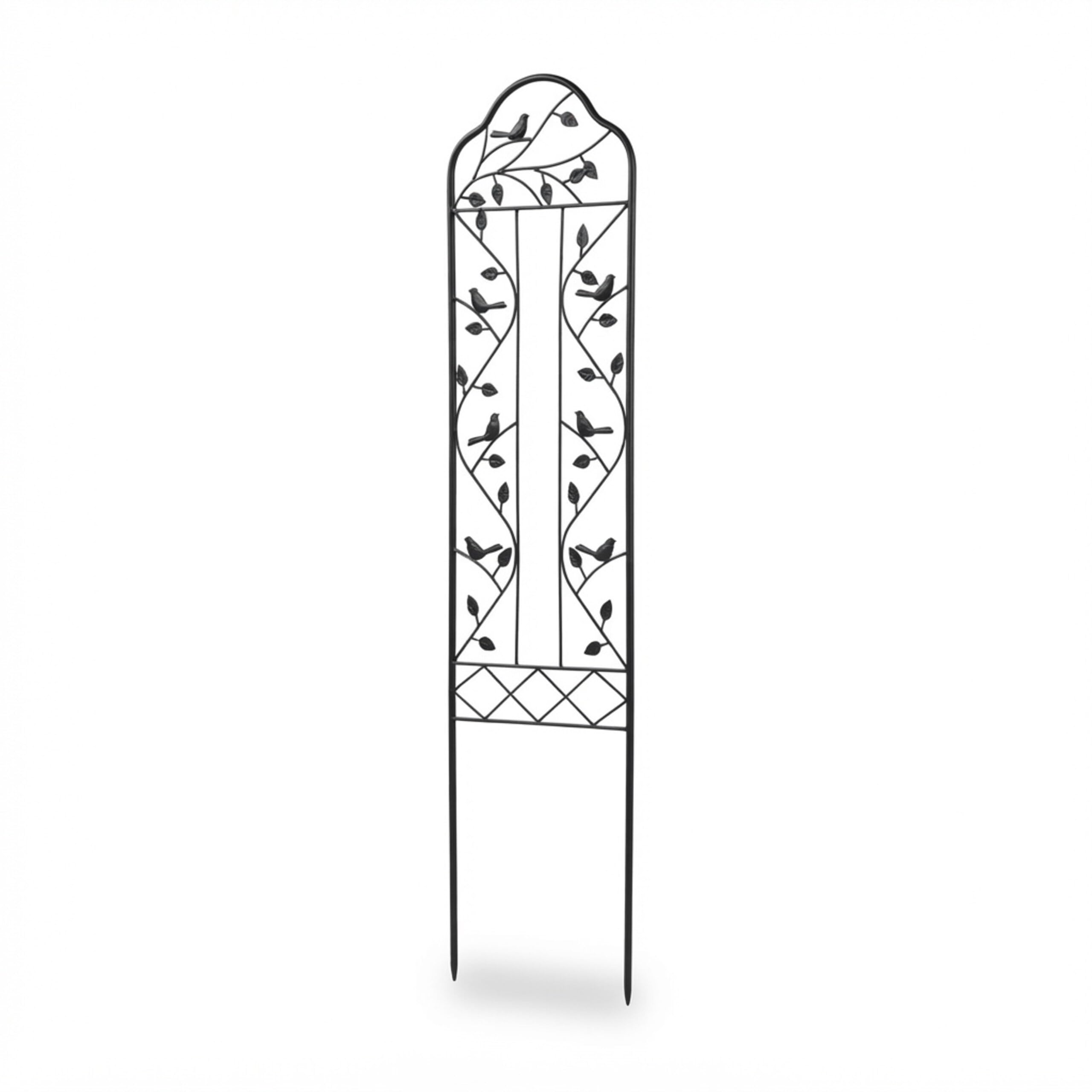 Relaxdays, Set de 2 enrejados para Enredaderas, 115 x 32 cm, Metal Vintage, Soporte para Rosales, Negro