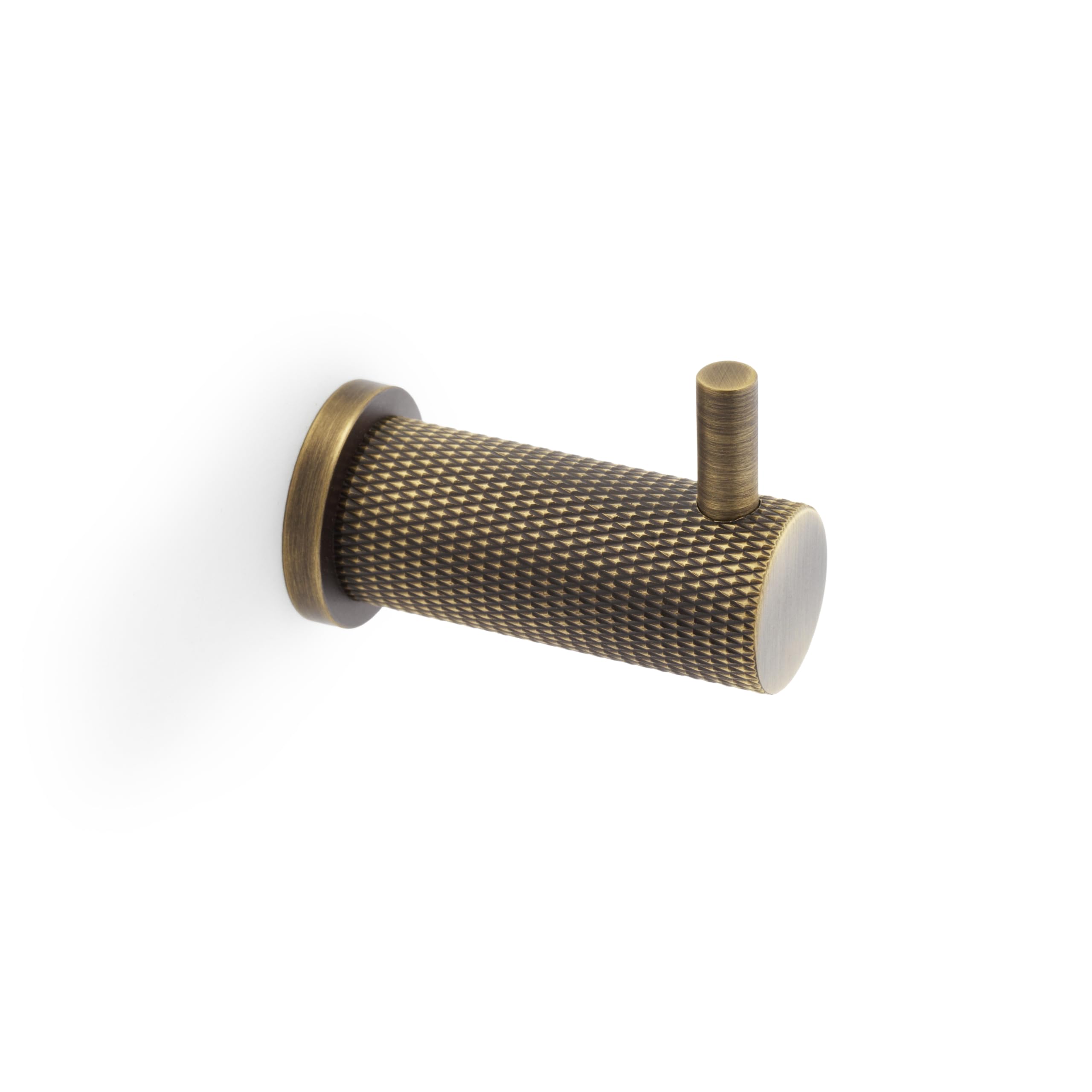Handle & Home Antique Brass Knurled Coat Hook