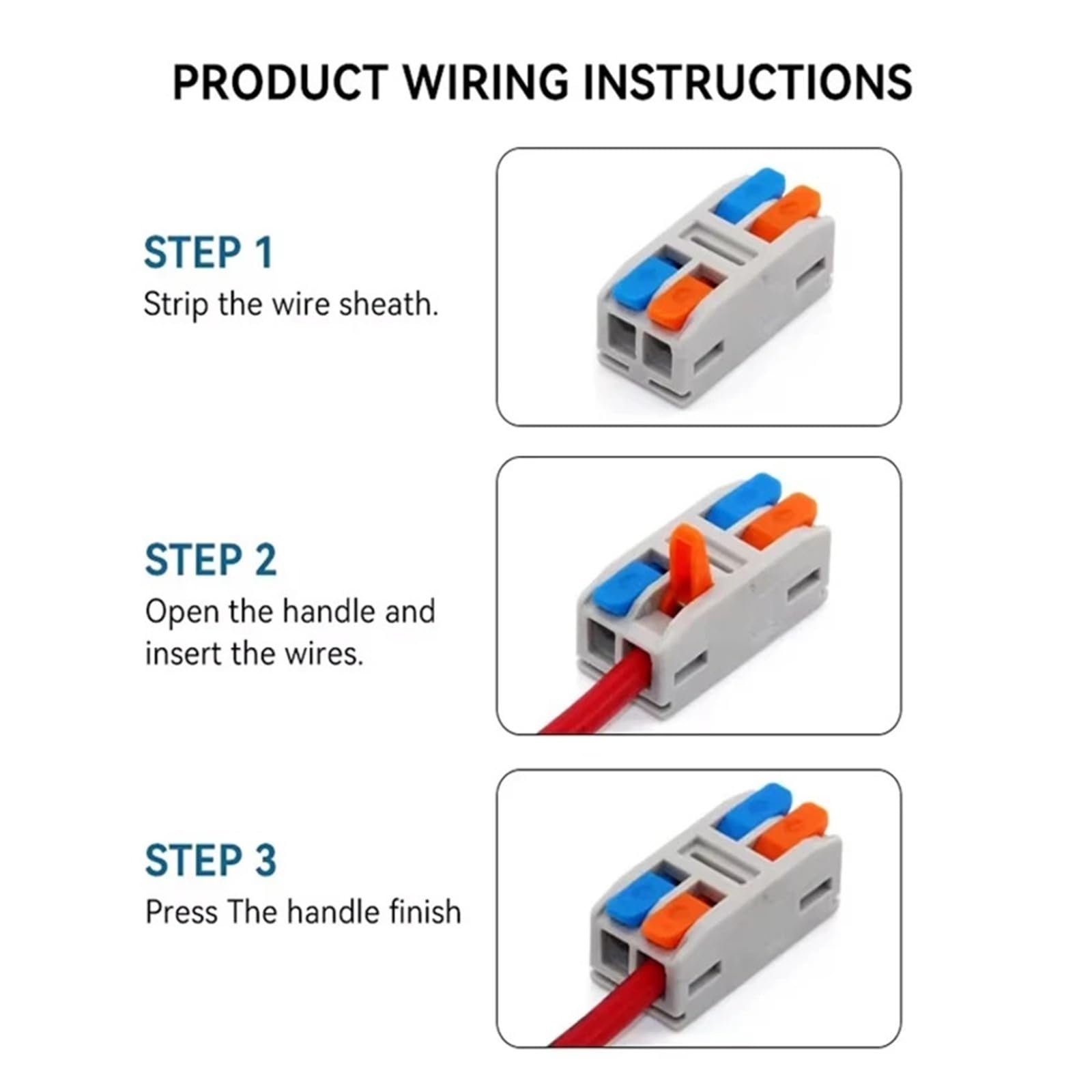 Push-in-Drahtverbinder 1 Box AWG22-14, Werkzeuglos