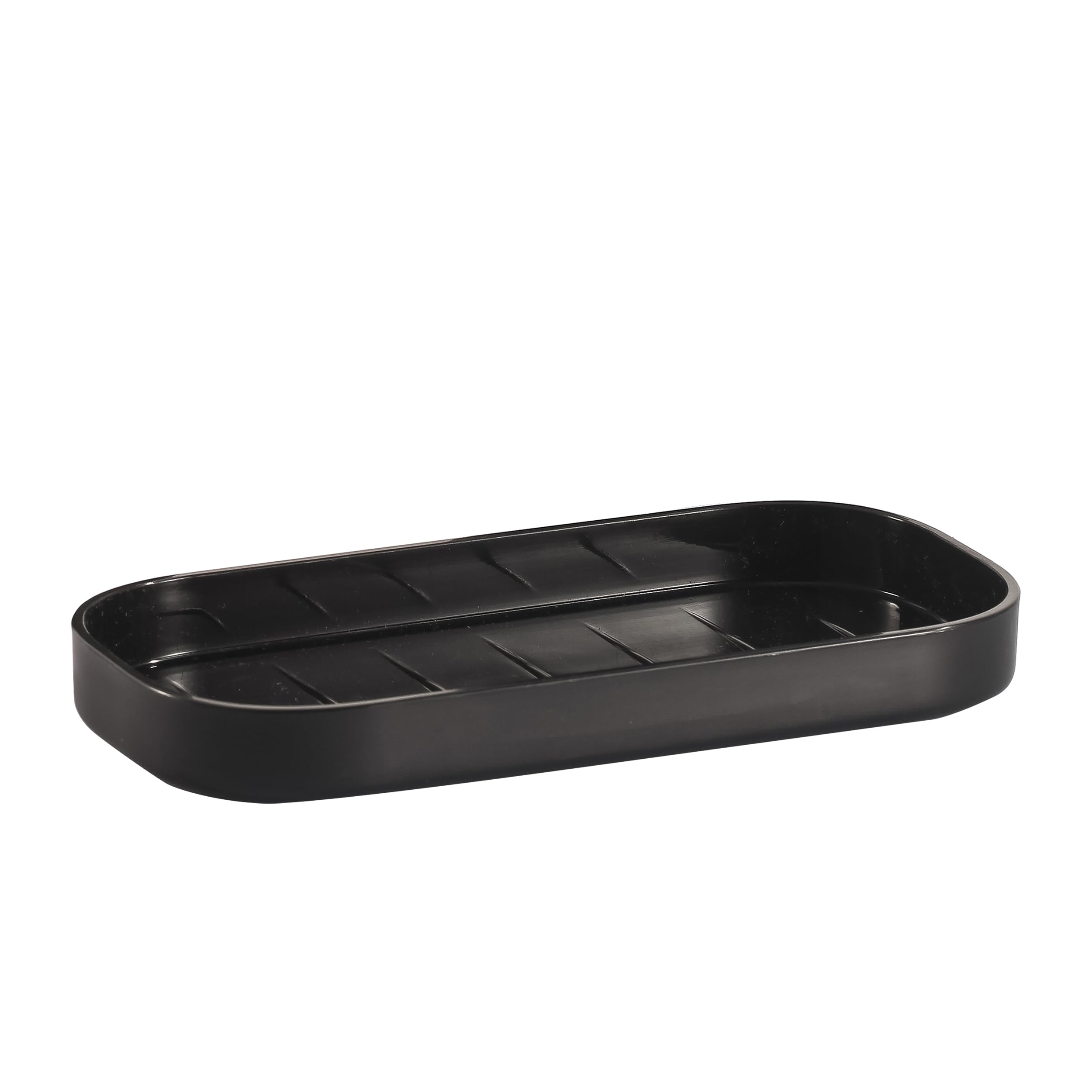 MSV Bad Accessoires 3-delig - zeepdispenser, zeepbakje, tandenborstelbeker Lona zwart mat