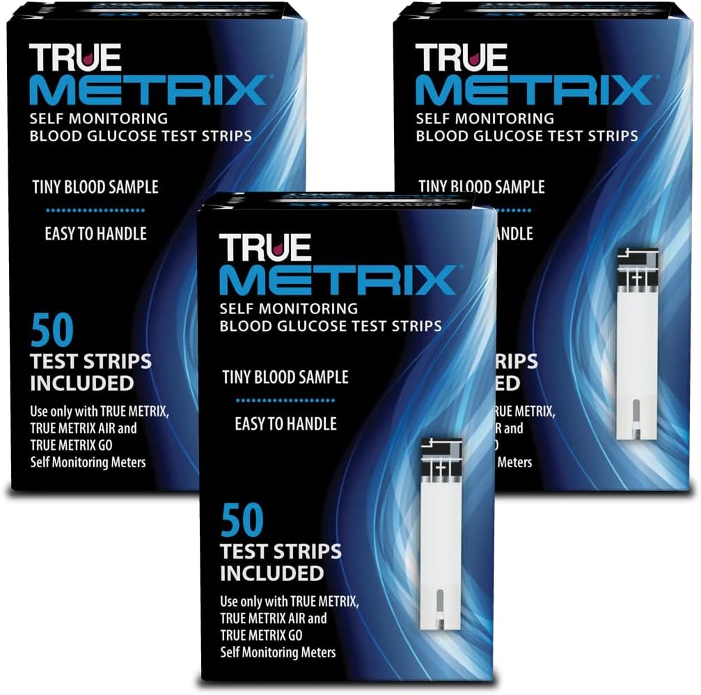 - TRUE METRIX Self Monitoring Blood Glucose Test Strips, TRUE METRIX Family of Self Monitoring Blood Glucose Meters, Value Pack, 150 Count (3, 50-Count Boxes)