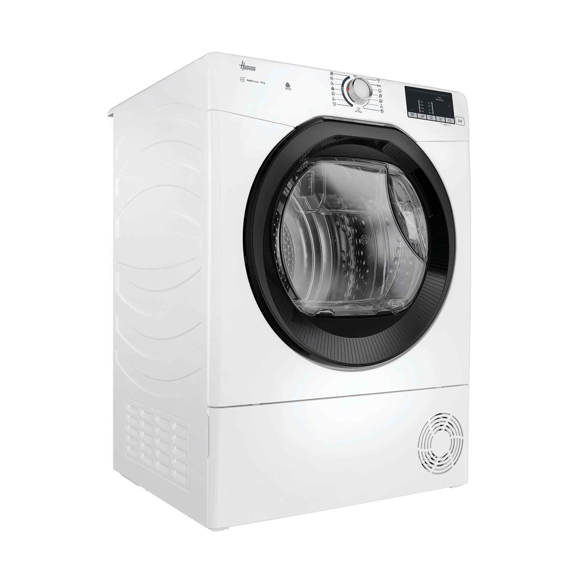 Hoover H-DRY 350 HR EH8N2DBE-S Wäschetrockner, Wärmepumpentrockner, 8kg, hOn App mit WLAN & Bluetooth, 16 Programme, Weiß