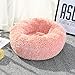 Wuudi Lit pour Chien Doux Donut, lit Confortable pour Animaux de Compagnie Rond pour Petits Chiens de Taille Moyenne, Rose 50 cm Lavable