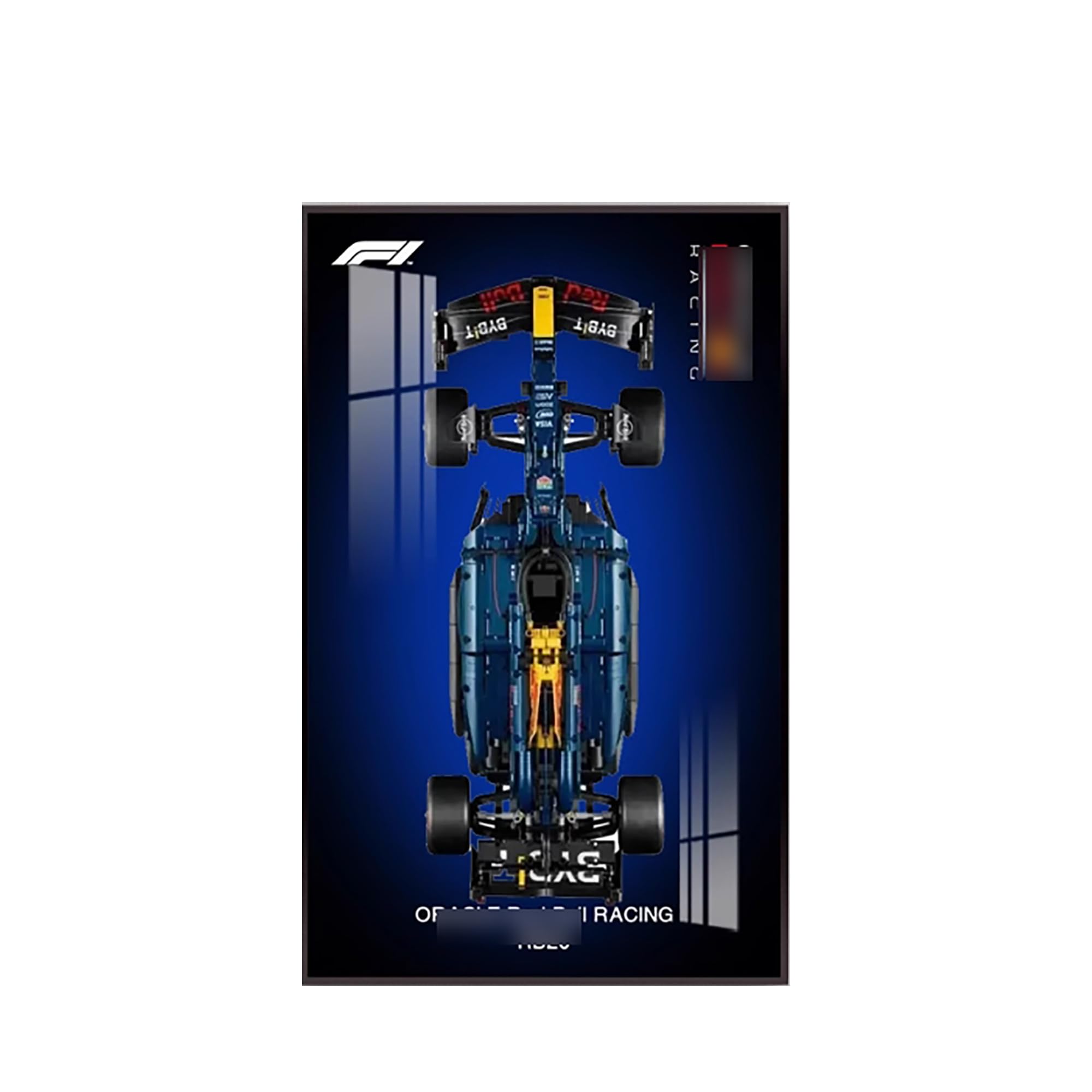 Display Wallboard for #42206 Model- Wall Photo Frame, Display Stand, Wall Mount Frame for Racing Car Building Set, Wall Photo Frame - 80 x 50 CM (Model not included)