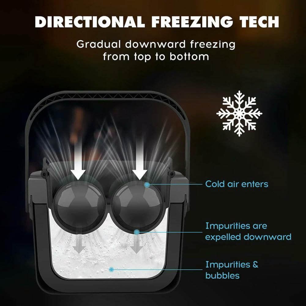 ZBDZSW Crystal Clear Eiswürfelmaschine, 4 große Kugelkugeln, leicht zu zerlegen, professionelle Qualität