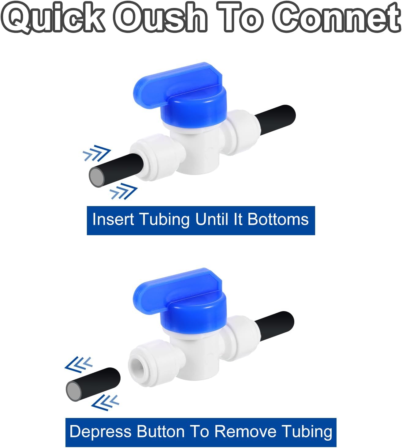 uxcell 16Pcs Push to Connect Fittings Kit, 1/4" OD x 1/4" OD Air Hose Fittings Tube&Hose&Pipe Quick Connect Fitting (Ball Valve + Straight Coupling + Elbow Union + Tee Union) (6-6mm)