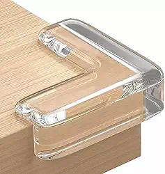 Protetor Para Quina De Mesa De Silicone 2 Conjuntos 8 Unidades Silicone Transparente Segurança para Bebês e Crianças Proteção para Móveis, Mesas Fácil de Instalar e Flexível Ideal para Casa Original