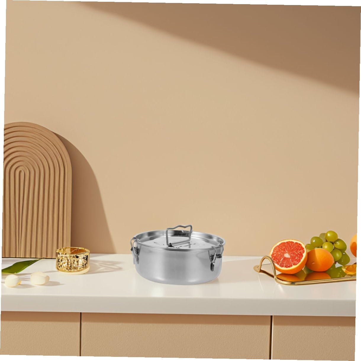 Abaodam Molde para Flan de Acero Inoxidable con Tapa, Diseño de Bloqueo Fácil de Limpiar, Adecuado para Hacer Flanes y Postres al Vapor en Cocina