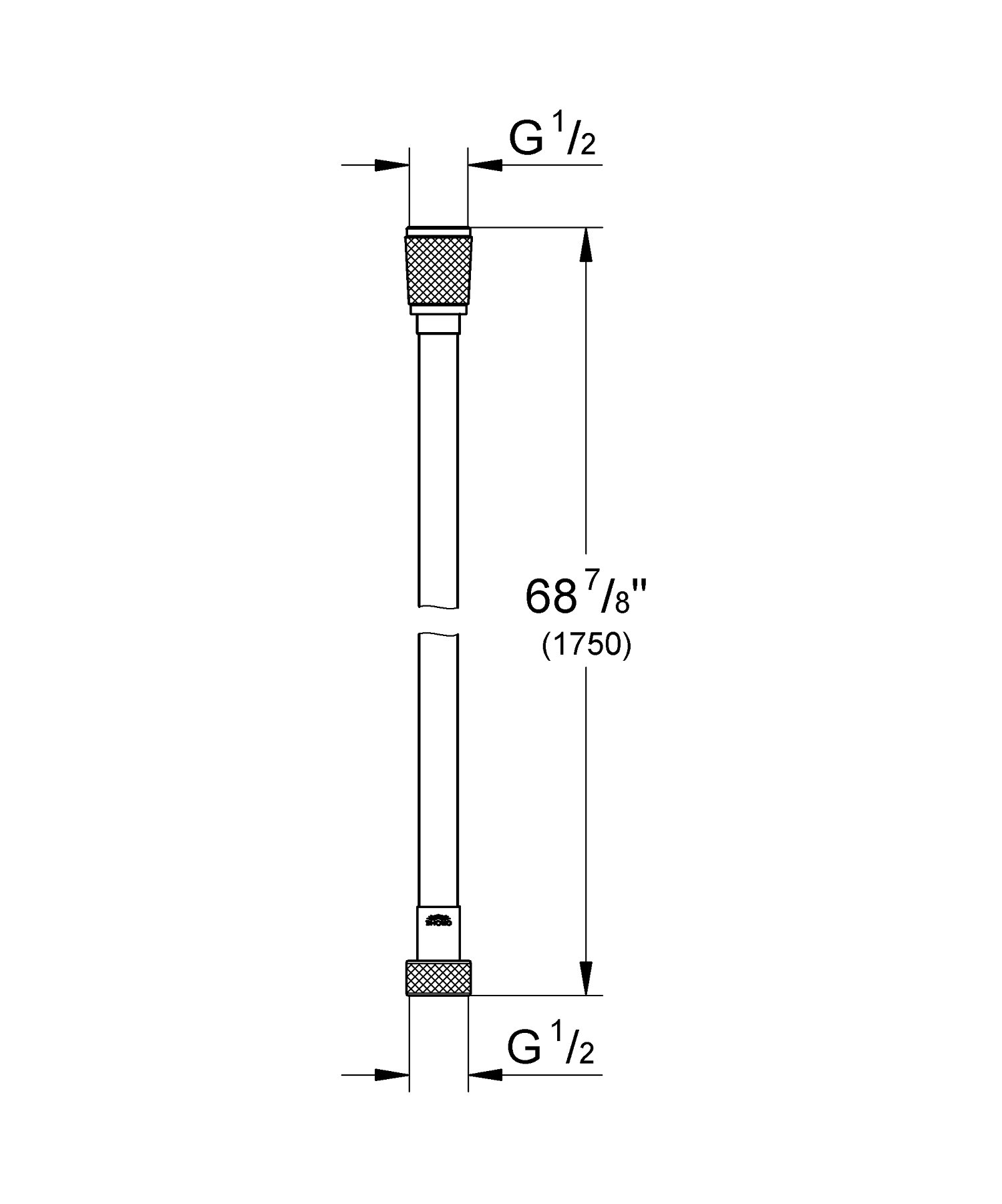 Grohe 28388DC0 Silverflex Flexo de ducha Twistfree 1750, Supersteel, 1.75 m