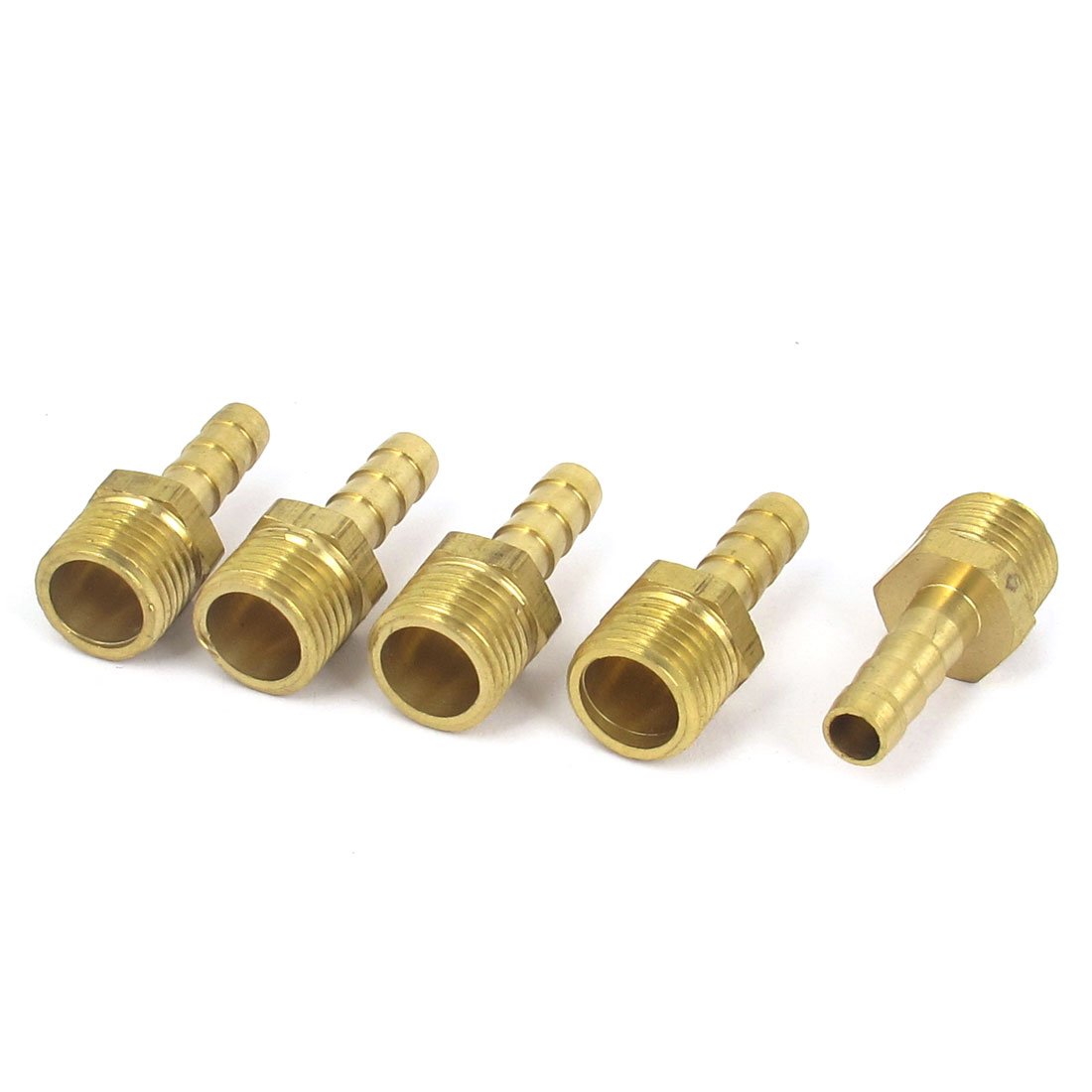 Uxcell Gold Sourcingmap 1/4Bsp Male Thread To 6Mm Hose Barb Straight Adapter Coupler 5Pcs Small