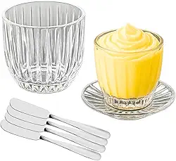 Bertaglia Manteigueira Francesa de Vidro Transparente com 4 Espátulas Aço Inox 150 ml 11 cm
